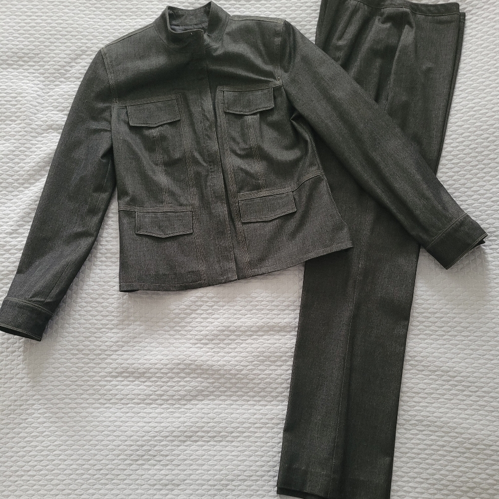Charcoal grey high neck suit